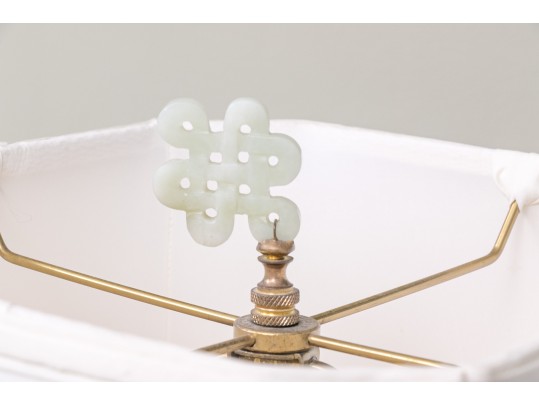 High Relief Chinese Ginger Jar Mounted As A Lamp