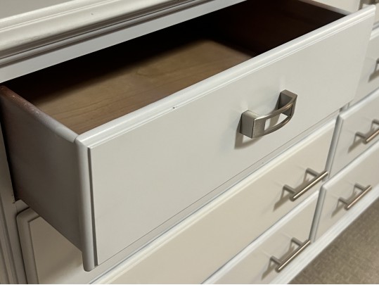 Knob Creek White Paint Decorated Long Dresser