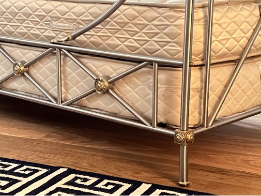 French Maison Jansen Style Polished Stainless Steel Day Bed 