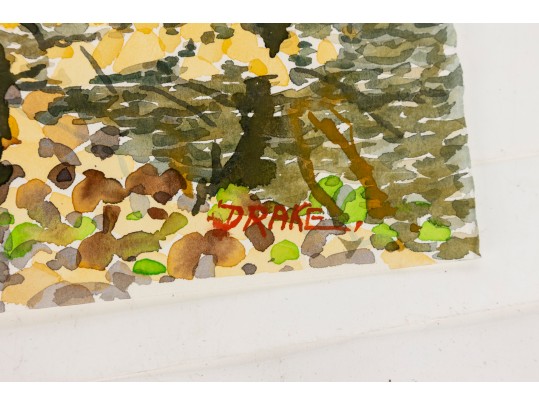 William L. Drake (1929-2019), Unframed Landscape Hudson River 