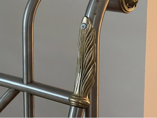 French Maison Jansen Style Polished Stainless Steel Day Bed 