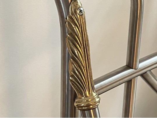 French Maison Jansen Style Polished Stainless Steel Day Bed 