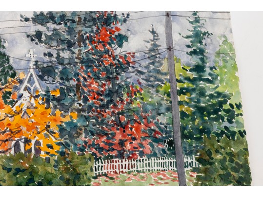 William L. Drake (1929-2019), Watercolor On Paper Landscape, Unframed