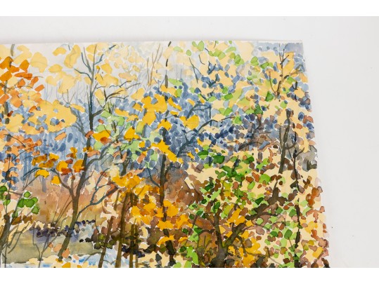 William L. Drake (1929-2019), Unframed Landscape Hudson River 