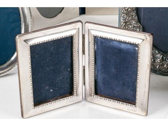 Group Of 6 Sterling And Silver Plate Photo Frames - Various Styles