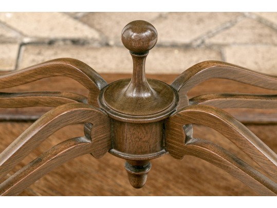 Vintage Oval Mahogany Tray Top Accent Table