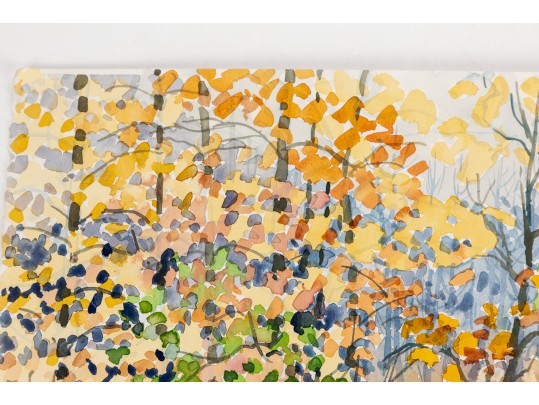 William L. Drake (1929-2019), Unframed Landscape Hudson River 