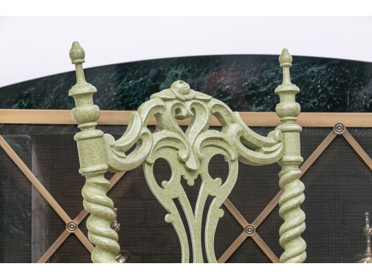 Vintage Faux Paint Decorated Carved Side Chair