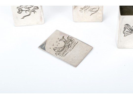 Lot Of Twelve Engraved 900 Silver Matchbook Covers