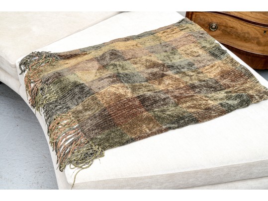 Group Of Dransfield & Ross New York Pillows & Churchill Weavers Chenille Throw