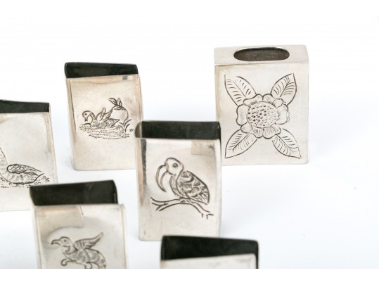 Lot Of Twelve Engraved 900 Silver Matchbook Covers