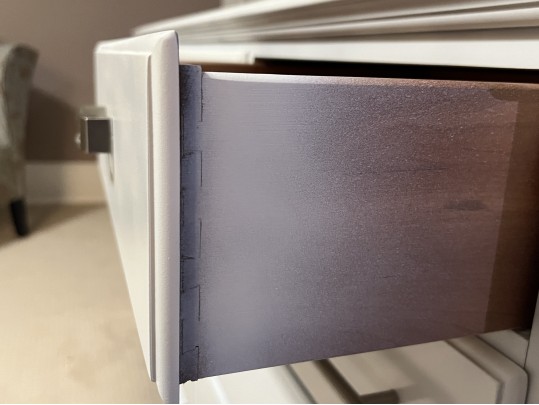 Knob Creek White Paint Decorated Long Dresser