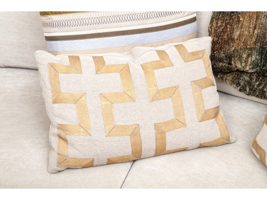 Group Of Dransfield & Ross New York Pillows & Churchill Weavers Chenille Throw