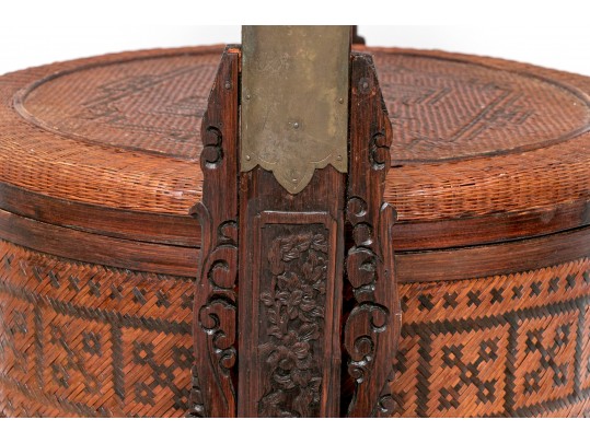 Large Chinese Woven Wedding Basket In 4 Parts