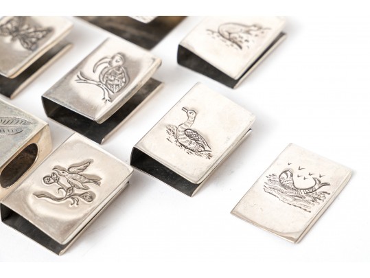 Lot Of Twelve Engraved 900 Silver Matchbook Covers