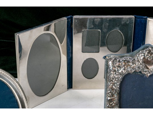 Group Of 6 Sterling And Silver Plate Photo Frames - Various Styles