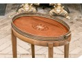 Vintage Oval Mahogany Tray Top Accent Table