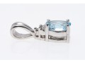 14k White Gold Pretty And Simple Aquamarine And Diamond Pendant