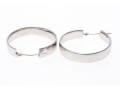 14k White Gold Classic Simple Round Hoop Earrings