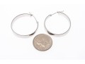14k White Gold Classic Simple Round Hoop Earrings