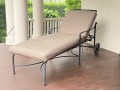 Brown Jordan Patinated Aluminum Chaise Lounge With Cushions