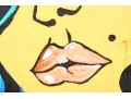 Signed Pop Art Style Acrylic On Canvas, Lips