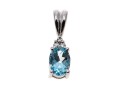 14k White Gold Pretty And Simple Aquamarine And Diamond Pendant