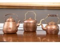 Collection Of Three Vintage Copper Kettles
