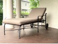 Brown Jordan Patinated Aluminum Chaise Lounge With Cushions