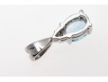 14k White Gold Pretty And Simple Aquamarine And Diamond Pendant