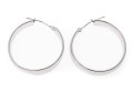 14k White Gold Classic Simple Round Hoop Earrings