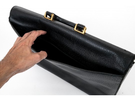 Gucci Handsome Black Leather Briefcase