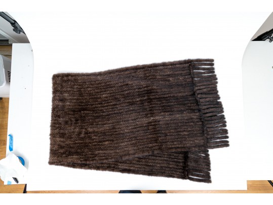 Rich Dark Brown Fur Scarf