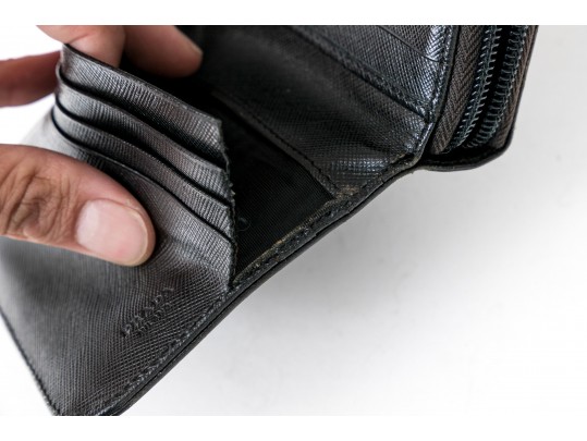 Prada Handsome Black Saffiano Leather Wallet