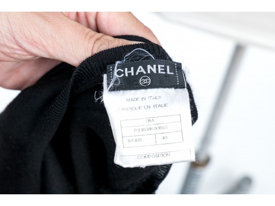 Chanel Black Long Sleeved Top, Size 40