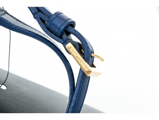 Yves St. Laurent Lovely Blue Marine Monogrammed Front Shoulder Bag, $1219- Retail