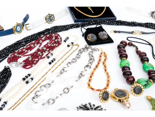 Large Lot Of Colorful And Interesting Fashion Jewelry