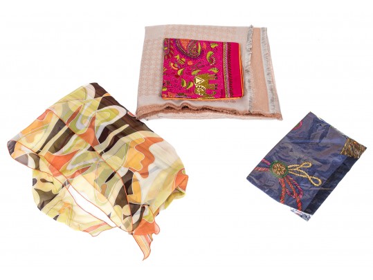 Collection Of Four Colorful Scarves