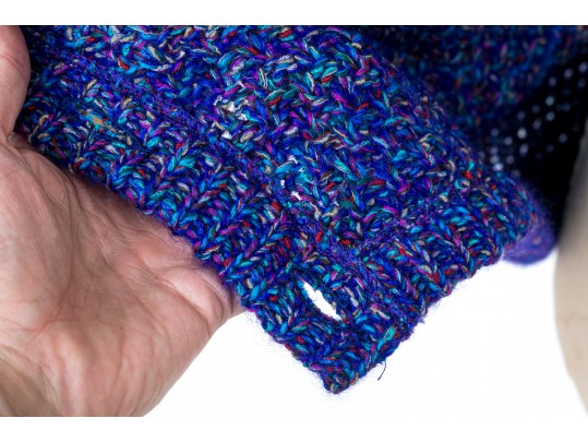 Missoni Funky Vintage Blue Knit And Fringed Cardigan Sweater