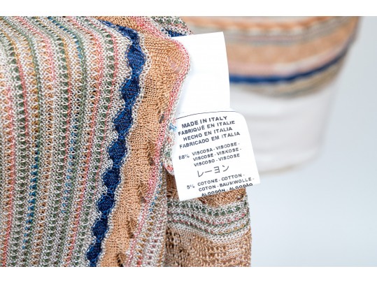 Missoni Pretty Drawstring Tank Top And Matching Cardigan Sweater Set, Size 10