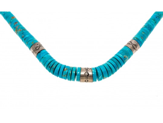 Stunning Turquoise Heishi Necklace