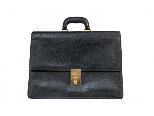 Gucci Handsome Black Leather Briefcase