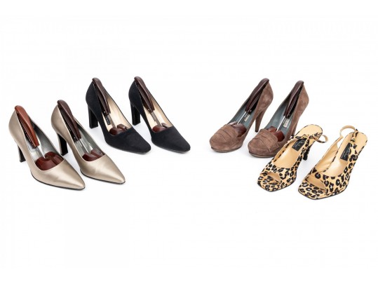 Assorted Lot Of Four Shoes Including Nicole MIller, Anne Klein, Ellen Tracy