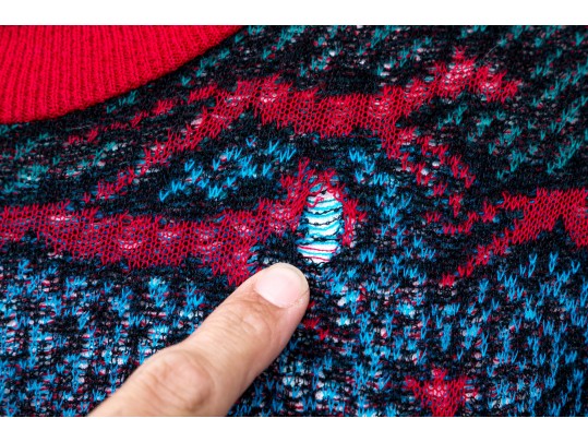 Missoni Vintage Knit Red And Blue Turtleneck, See Conditions