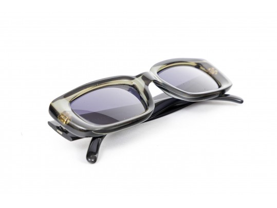 Gucci Elegant Greyish Green/brownish Purple Acrylic Sunglasses, With Case