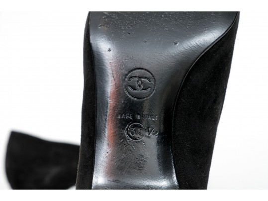 Chanel Black Studded Kitten Heels