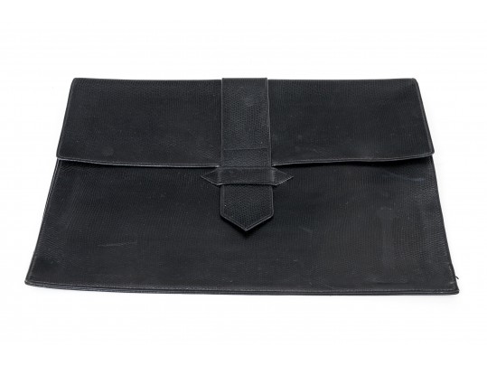 Bergdorf Goodman Handsome Black Leather Portfolio Envelope