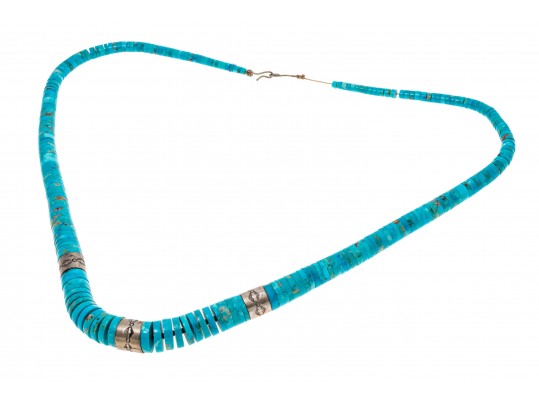 Stunning Turquoise Heishi Necklace
