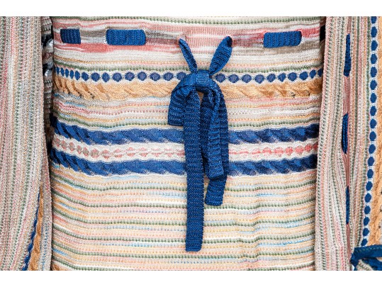 Missoni Pretty Drawstring Tank Top And Matching Cardigan Sweater Set, Size 10