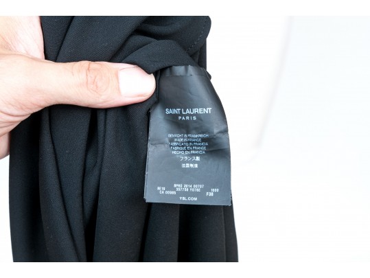 Saint Laurent, Paris, Black Short Sleeved Blouse